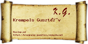 Krempels Gusztáv névjegykártya